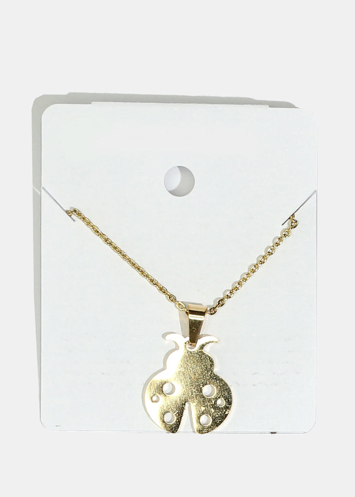 Ladybug Charm Necklace Gold JEWELRY - Shop Miss A