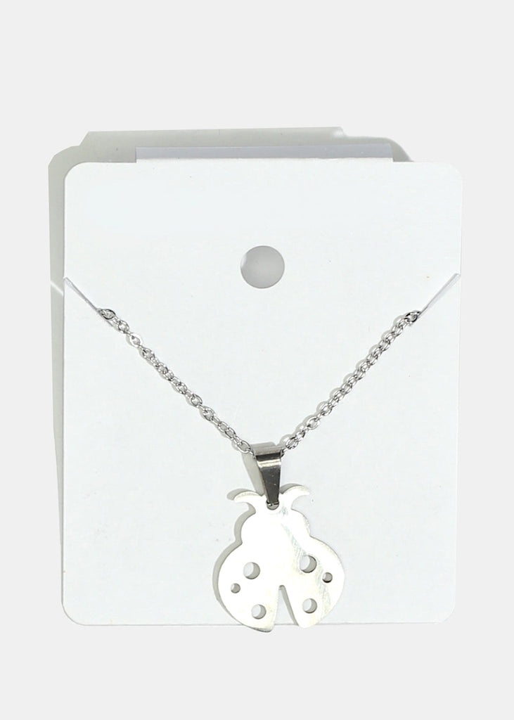 Ladybug Charm Necklace Silver JEWELRY - Shop Miss A