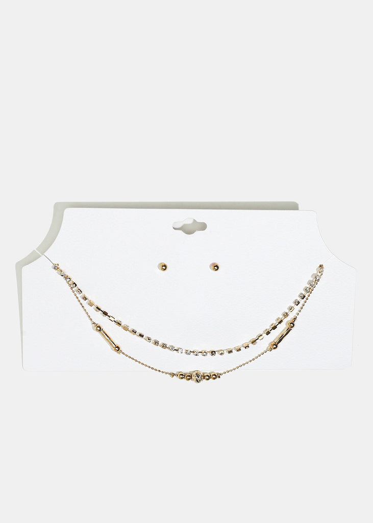 Necklace & Earrings Set Gold JEWELRY - Shop Miss A