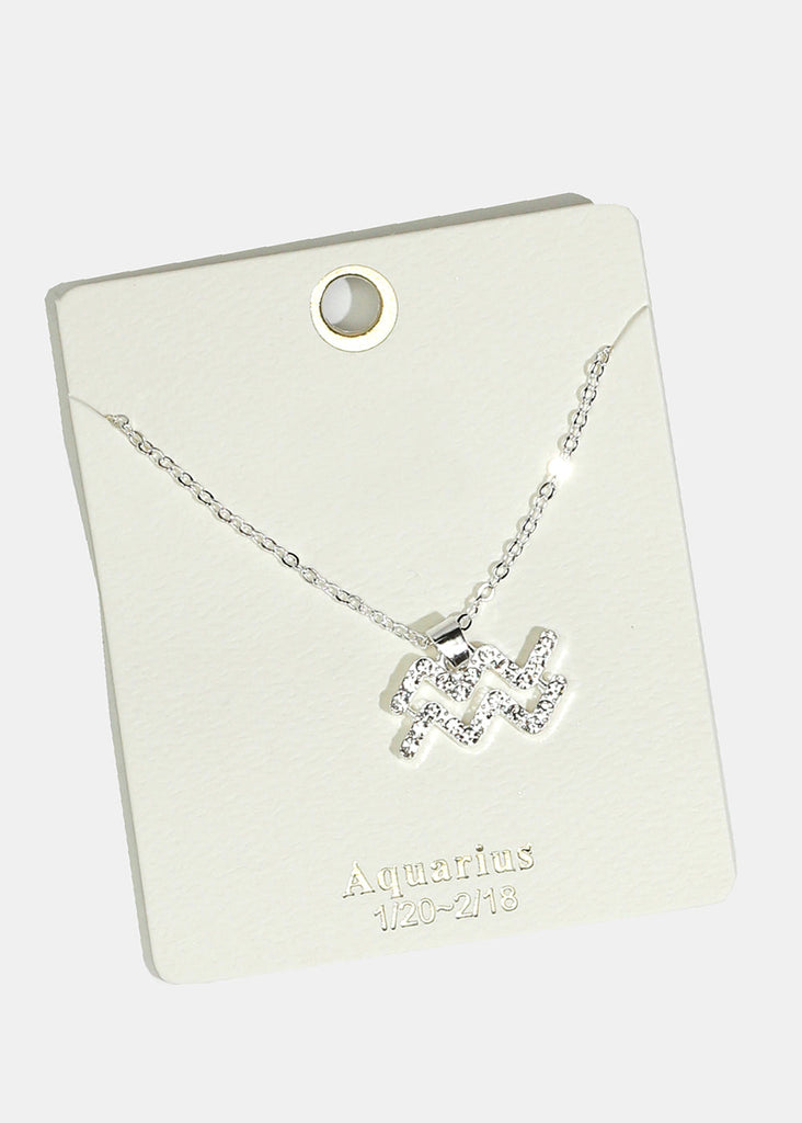 Sparkly Aquarius Necklace Silver JEWELRY - Shop Miss A