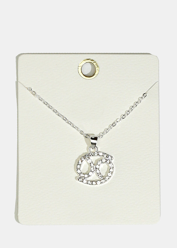 Sparkly Cancer Necklace Silver JEWELRY - Shop Miss A