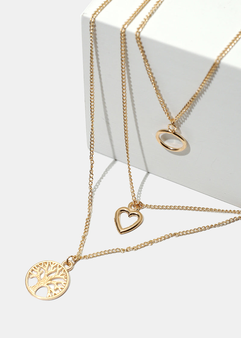 Layered Tree of Life & Heart Necklace  JEWELRY - Shop Miss A