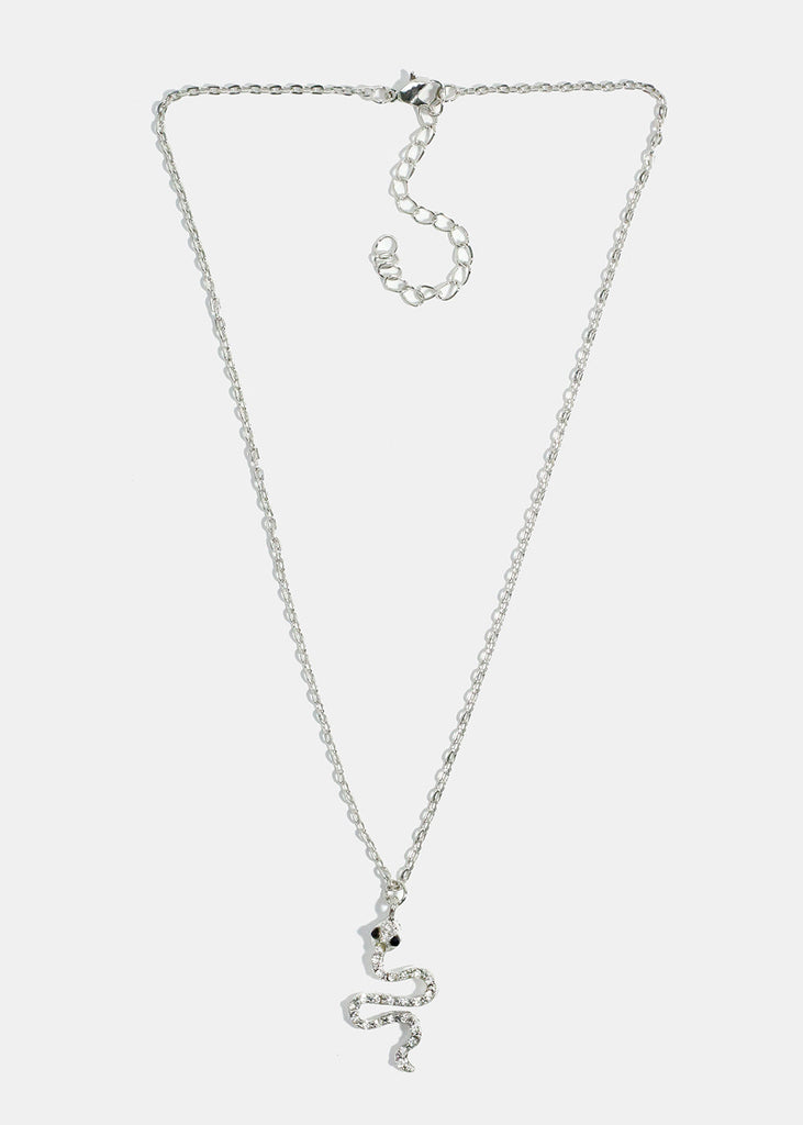 Snake Pendant Necklace Silver JEWELRY - Shop Miss A