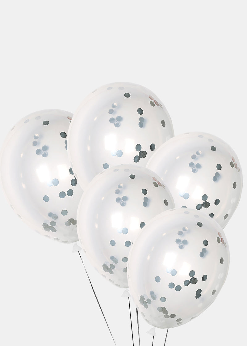 Official Key Items Party Balloon- 5pc Silver Dots Confetti Filled  LIFE - Shop Miss A