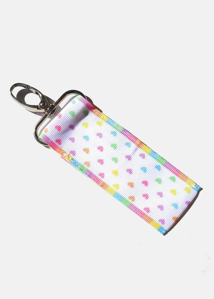 Official Key Items Lipgloss Holder Keychain Rainbow Hearts COSMETICS - Shop Miss A