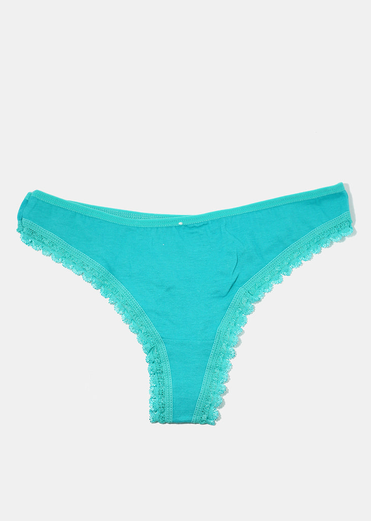 Teal Lace Trim Thong Large ACCESSORIES - Shop Miss A