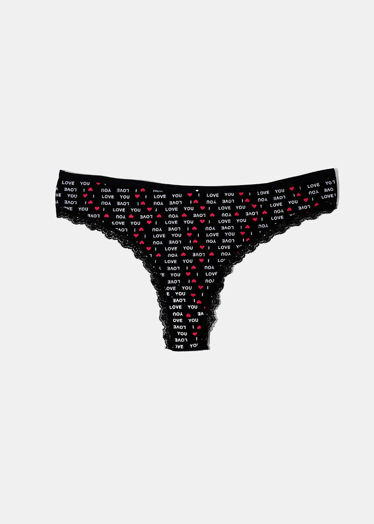 "I Love You" Thong Panty - Black  ACCESSORIES - Shop Miss A