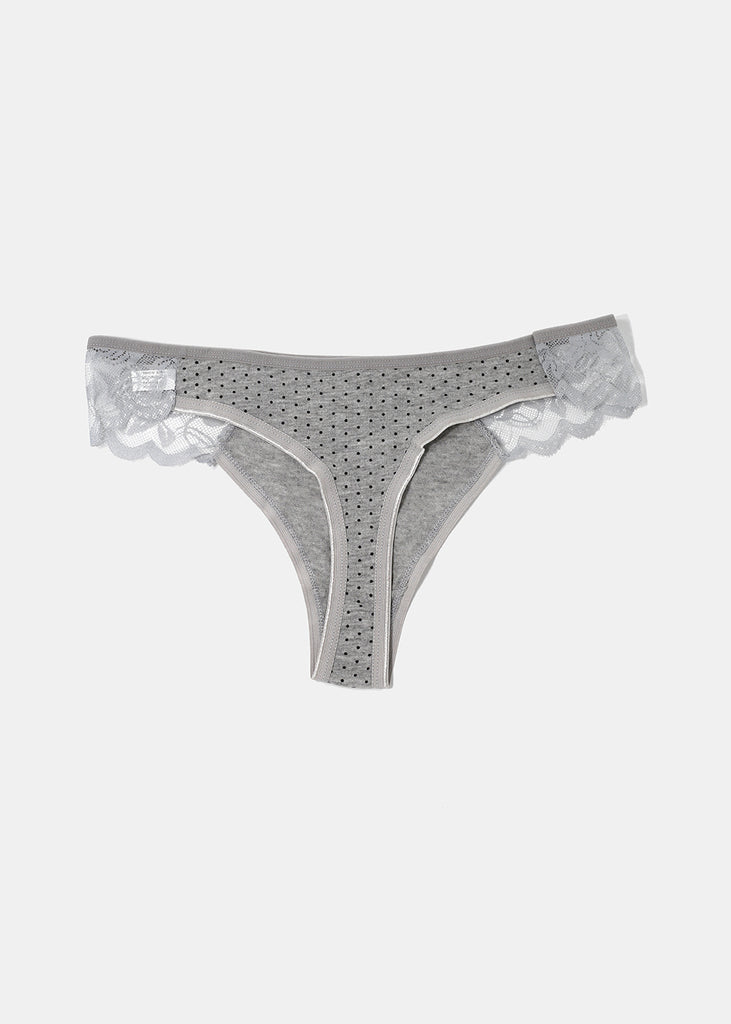 Dotted Lace Thong Panty - Grey  ACCESSORIES - Shop Miss A