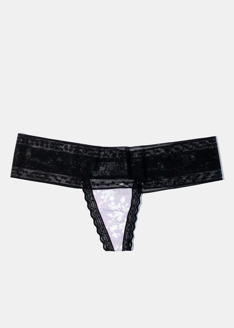 Black and Lilac Lace Thong  ACCESSORIES - Shop Miss A