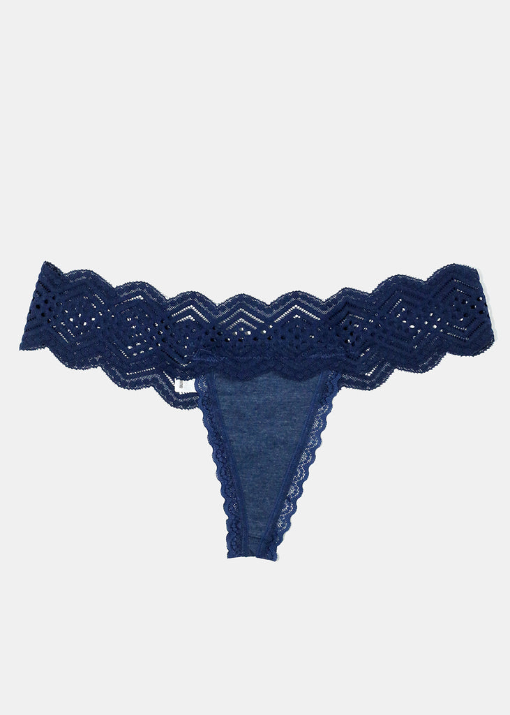 Navy Lace Thong  ACCESSORIES - Shop Miss A