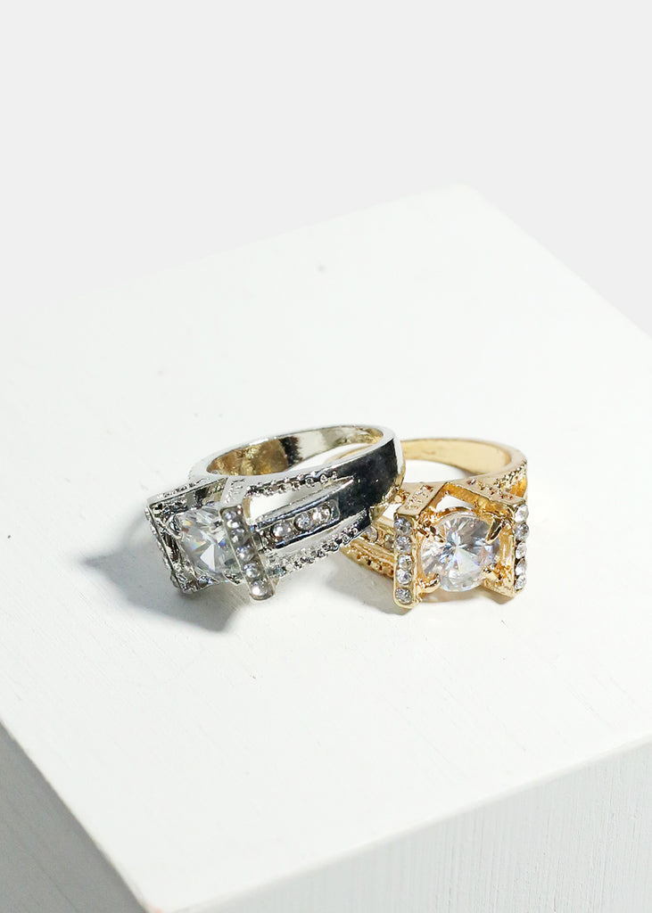 Gemstone & Rhinestone-Studded Ring  JEWELRY - Shop Miss A