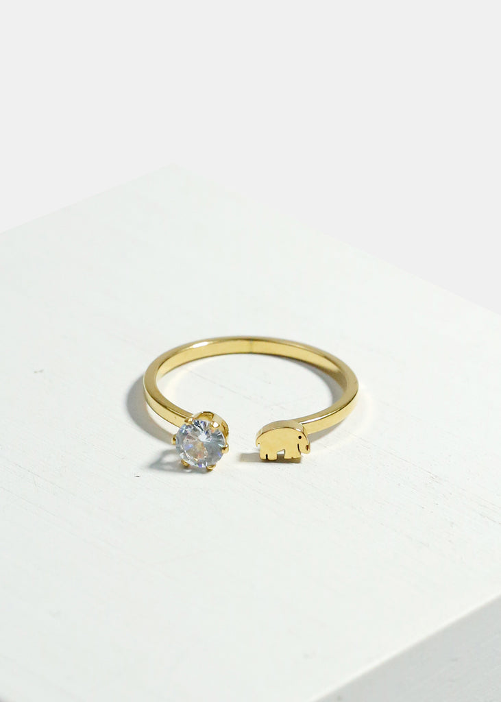 Dainty Open Ring Gold Elephant JEWELRY - Shop Miss A