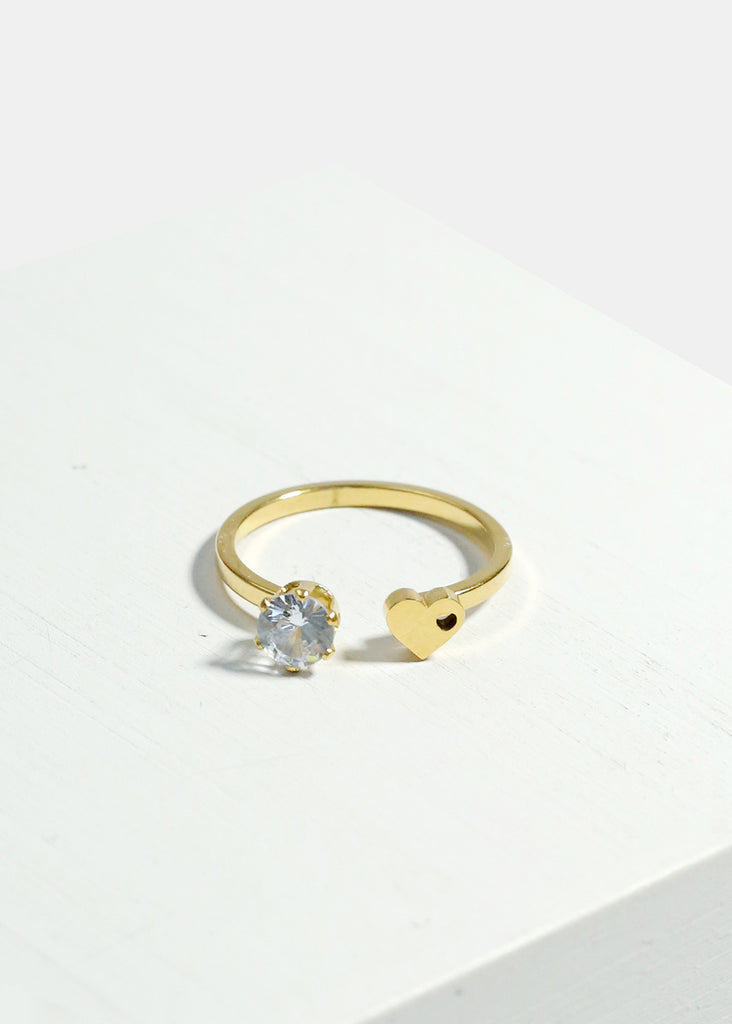 Dainty Open Ring Gold Heart JEWELRY - Shop Miss A