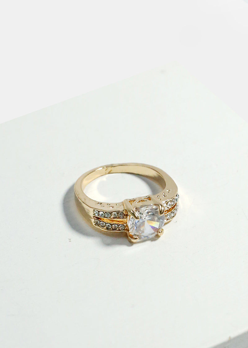 Classic Rhinestone Ring Gold Circle JEWELRY - Shop Miss A