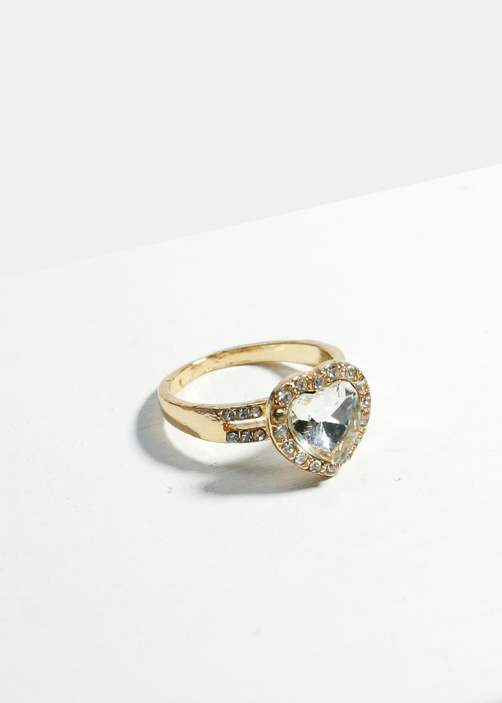 Gem Accent Ring Gold Heart JEWELRY - Shop Miss A