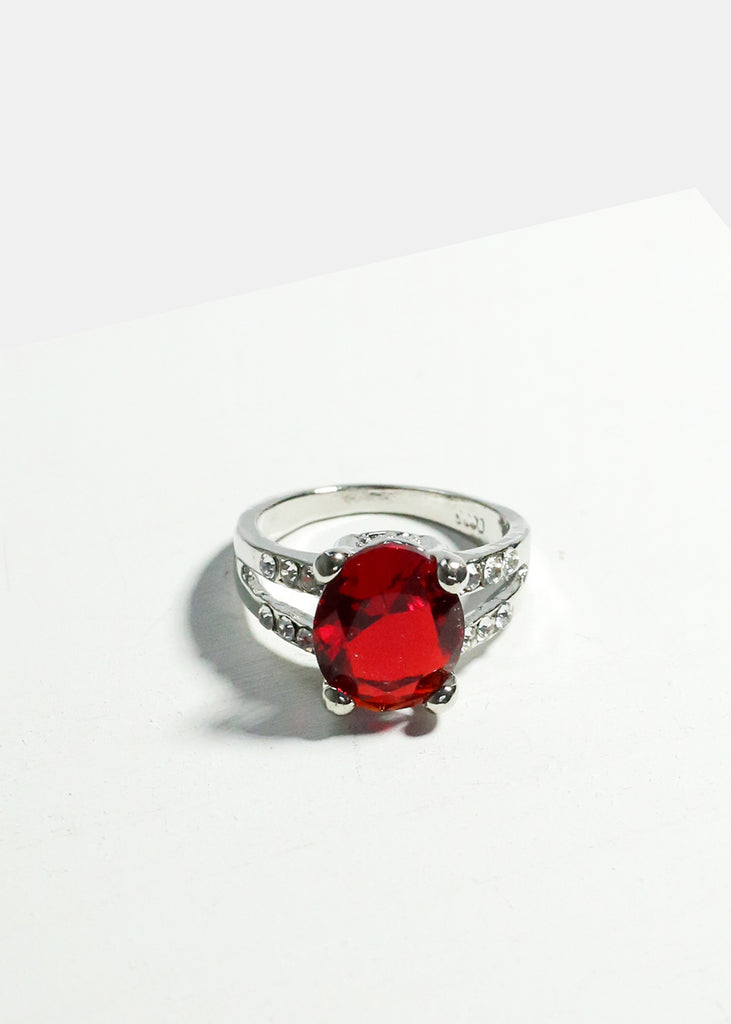 Large Birthstone Ring Red JEWELRY - Shop Miss A