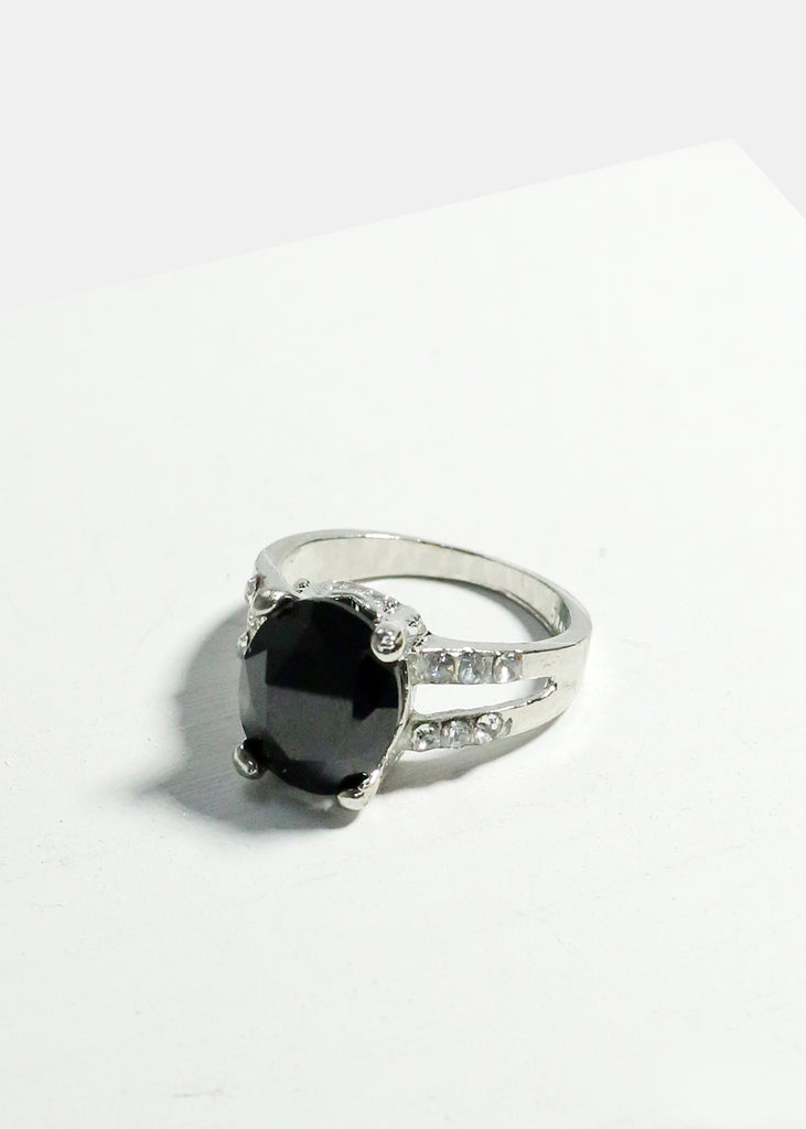 Large Birthstone Ring Black JEWELRY - Shop Miss A