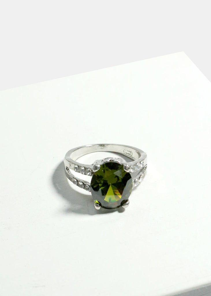 Large Birthstone Ring Green JEWELRY - Shop Miss A