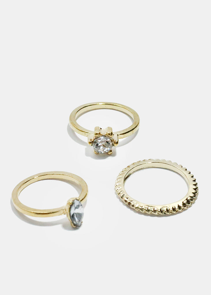 3-Piece Stacking Ring Set Gold JEWELRY - Shop Miss A