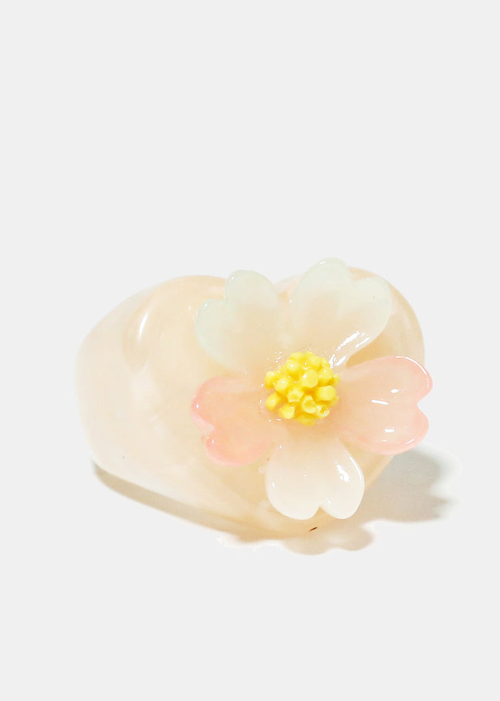 Resin Flower Ring Pink JEWELRY - Shop Miss A