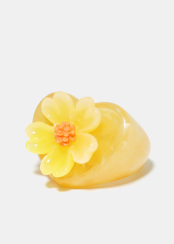 Resin Flower Ring Orange JEWELRY - Shop Miss A
