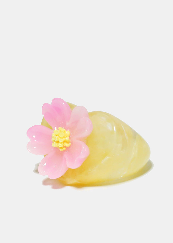 Resin Flower Ring Yellow JEWELRY - Shop Miss A
