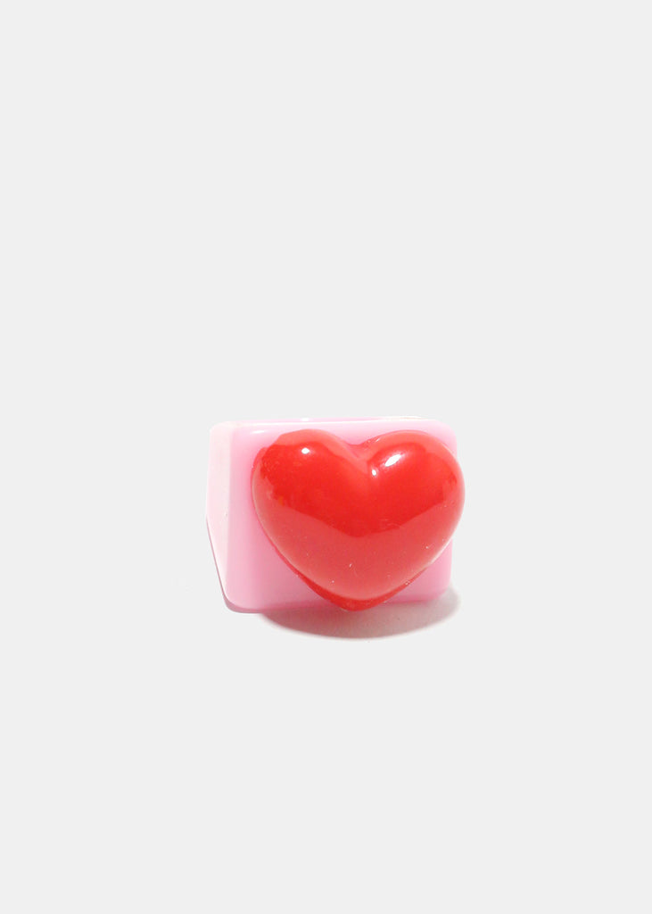 Heart Square Ring Pink/6 JEWELRY - Shop Miss A