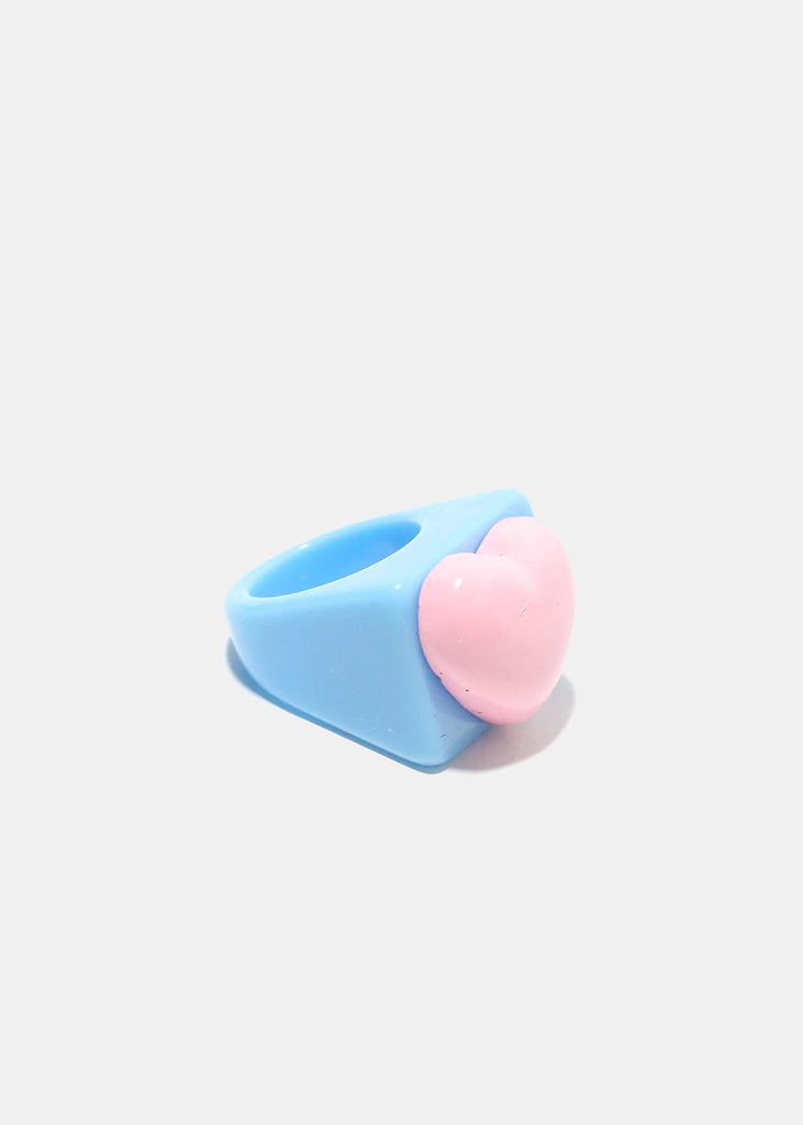 Heart Square Ring Blue/7 JEWELRY - Shop Miss A
