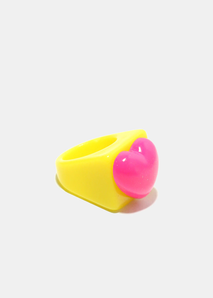 Heart Square Ring Yellow/8 JEWELRY - Shop Miss A