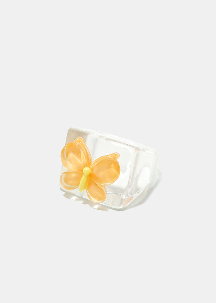 Butterfly Square Ring Orange JEWELRY - Shop Miss A