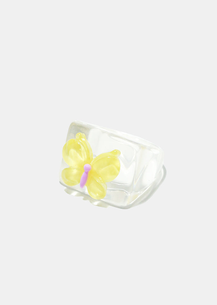 Butterfly Square Ring Yellow JEWELRY - Shop Miss A