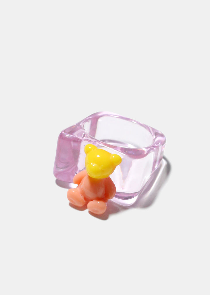 Plastic Bear Ring Purple JEWELRY - Shop Miss A