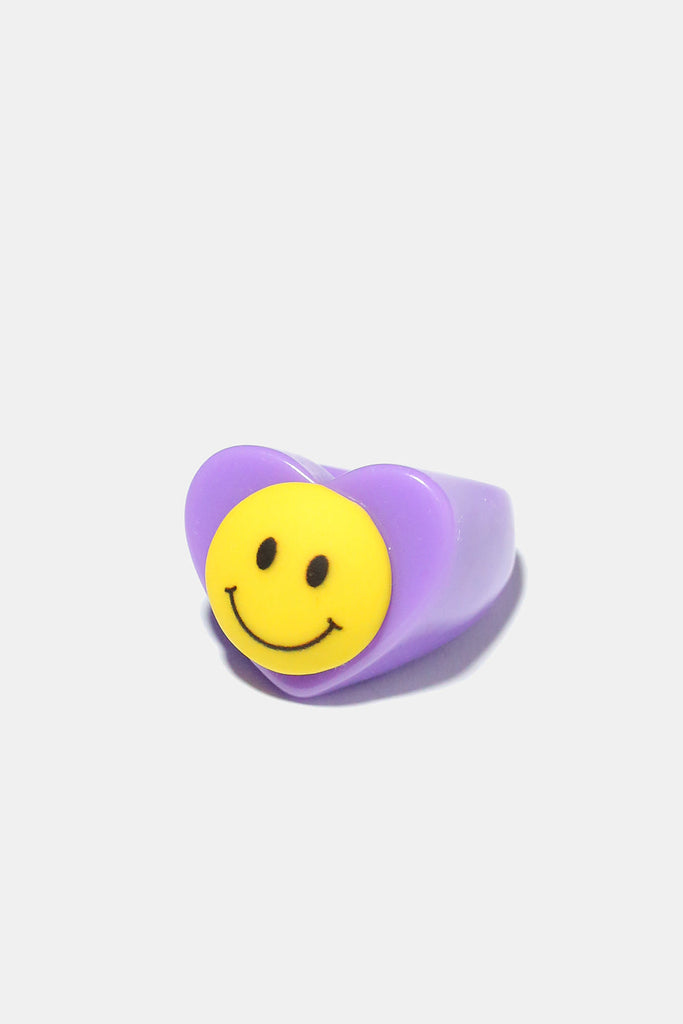 Smile Heart Ring Purple JEWELRY - Shop Miss A