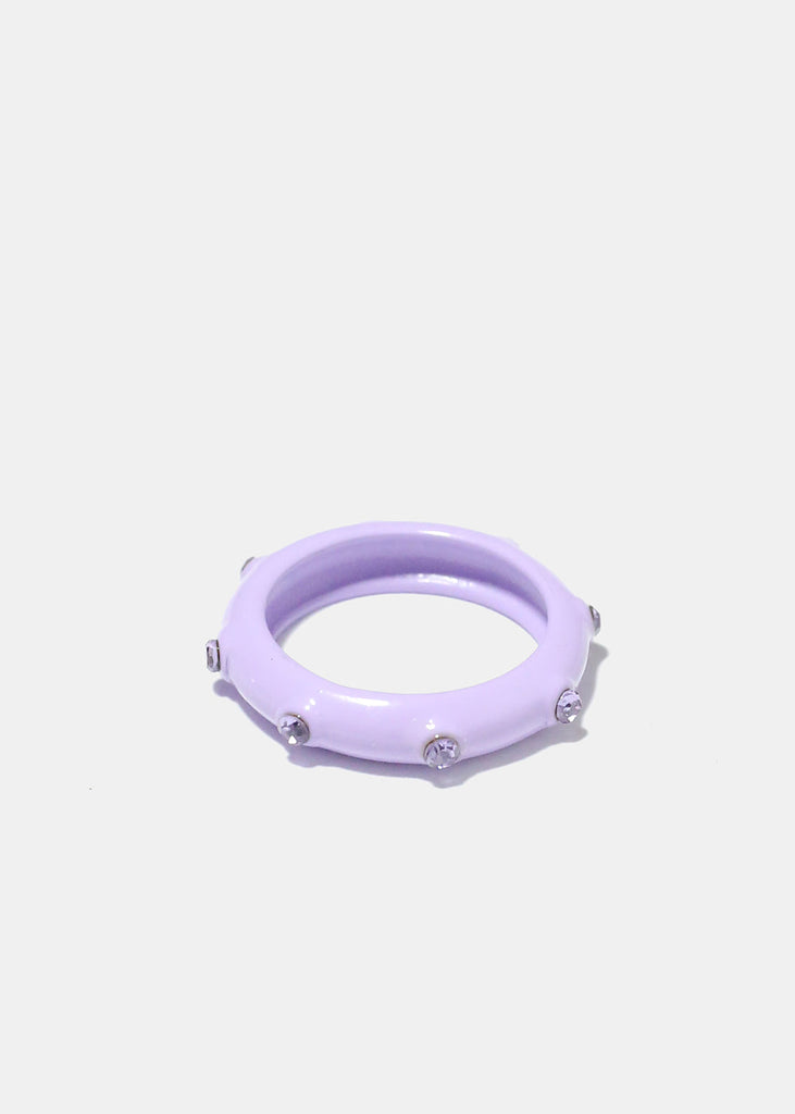 Rhinestone Studded Ring Purple JEWELRY - Shop Miss A