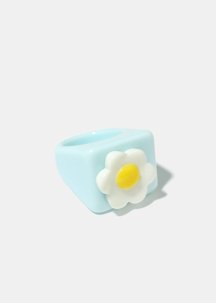 Chunky Flower Ring Blue/8 JEWELRY - Shop Miss A