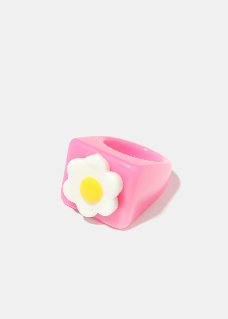 Chunky Flower Ring Pink/8 JEWELRY - Shop Miss A