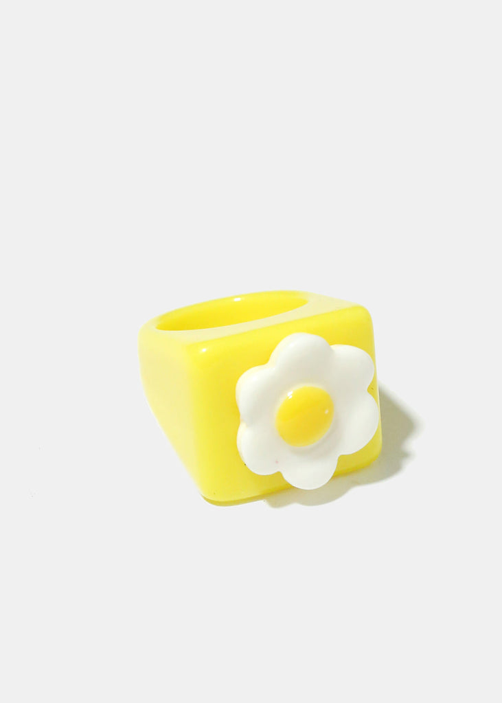 Chunky Flower Ring Yellow/8 JEWELRY - Shop Miss A