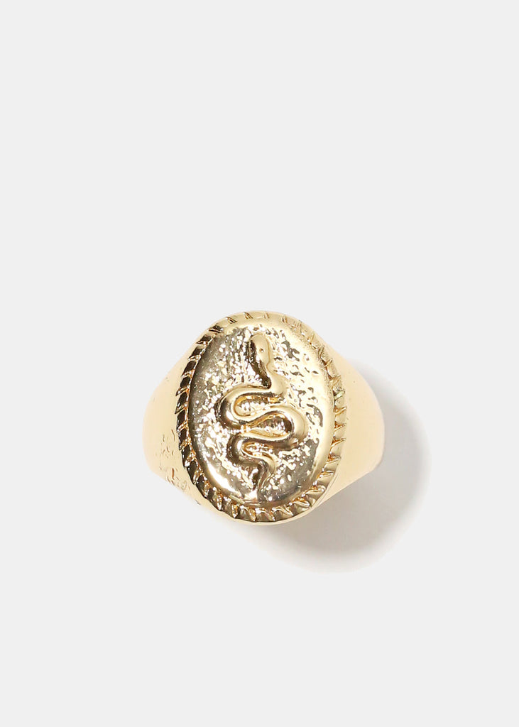Oval Ring with Snake Gold JEWELRY - Shop Miss A