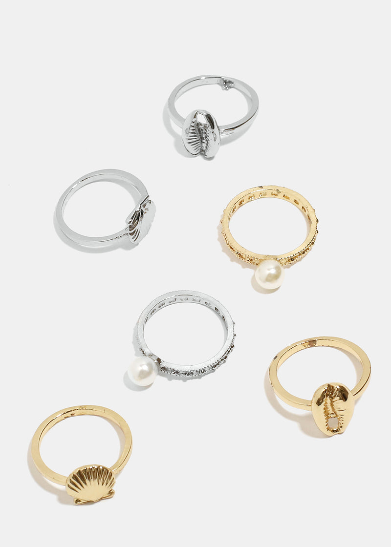 3-piece Shell & Pearl Ring  JEWELRY - Shop Miss A