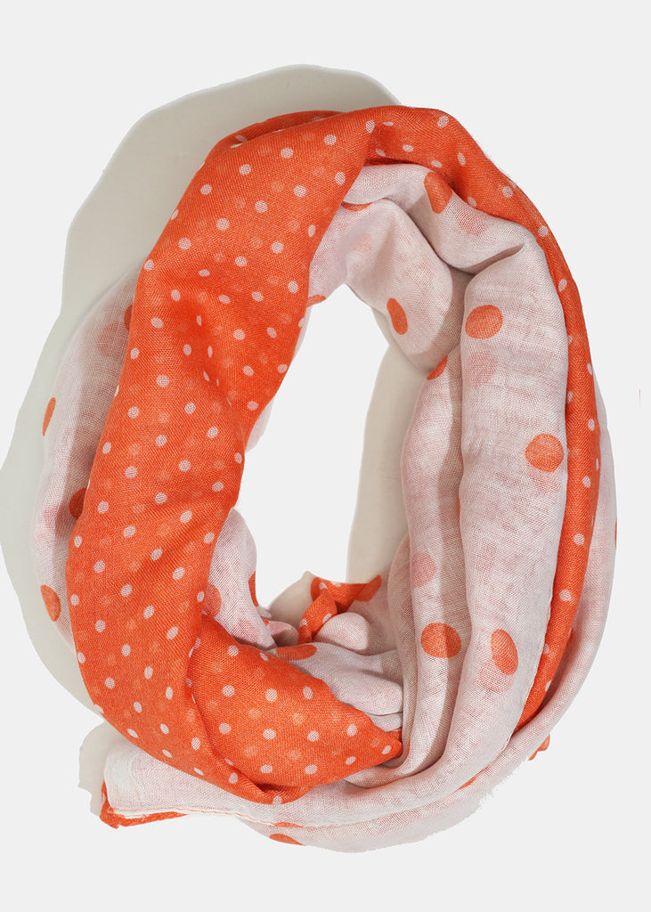 A+ Polka Dots Coral Lightweight Scarf  ACCESSORIES - Shop Miss A