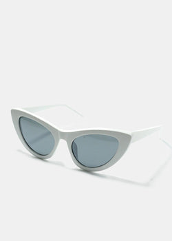 Solid Color Cat Eye Sunglasses - White  ACCESSORIES - Shop Miss A
