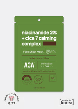 AOA Skin Niacinamide 2% + CICA 7 Calming Complex Sheet Mask  COSMETICS - Shop Miss A