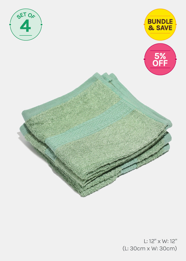 Reuse 100% Bamboo Cotton Washcloth Green (Value 4 Pack) LIFE - Shop Miss A