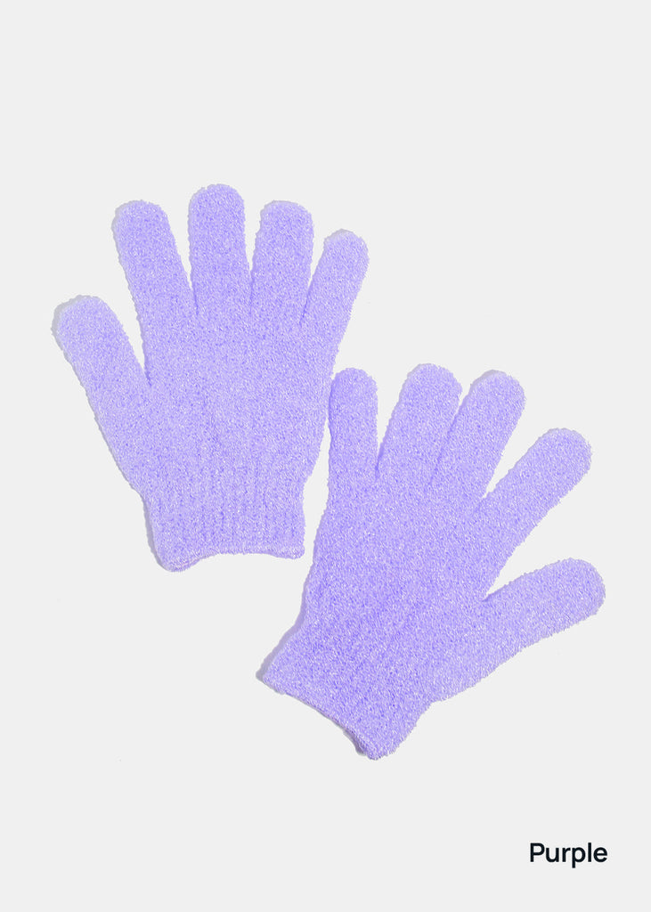 AOA Exfoliating Bath Gloves Purple Skincare - Shop Miss A