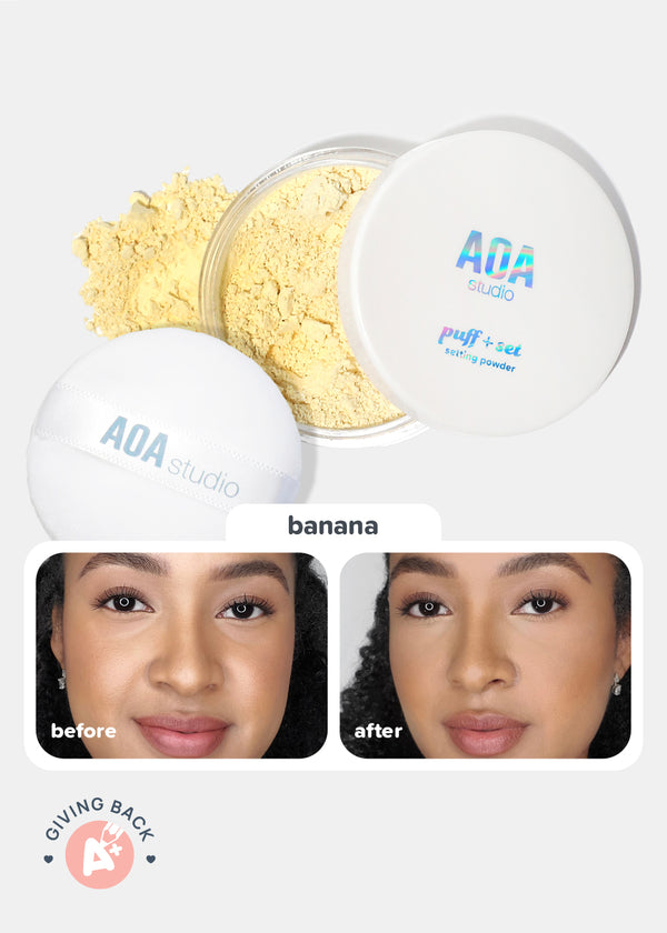 AOA Puff + Set Setting Powder - Banana  COSMETICS - Shop Miss A