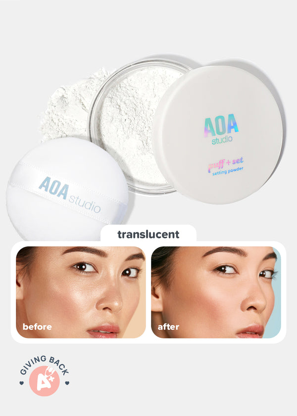 AOA Puff + Set Setting Powder - Translucent  COSMETICS - Shop Miss A