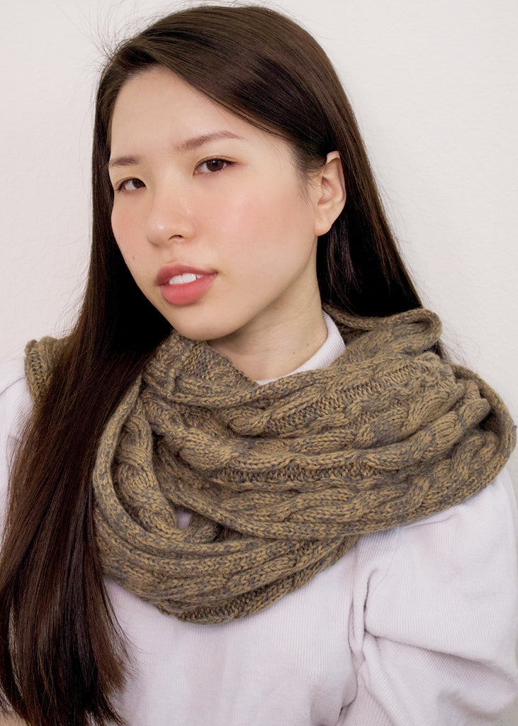 Taupe Knitted Infinity Scarf  ACCESSORIES - Shop Miss A
