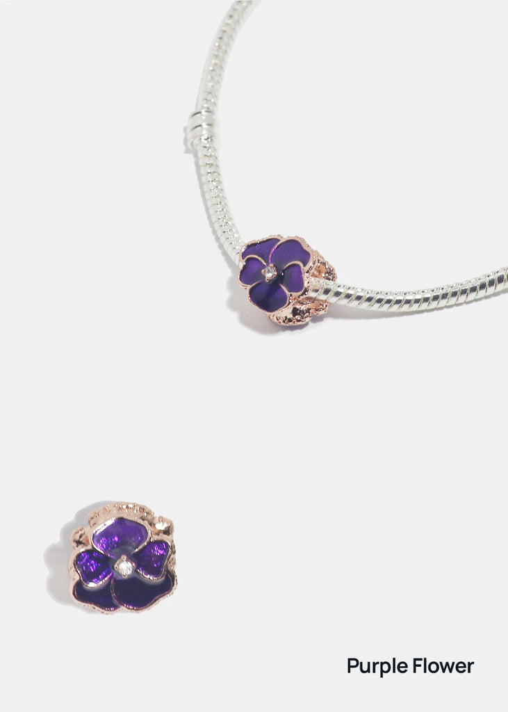 Miss A Bead Charm - Flowers Purple Flower CHARMS - Shop Miss A