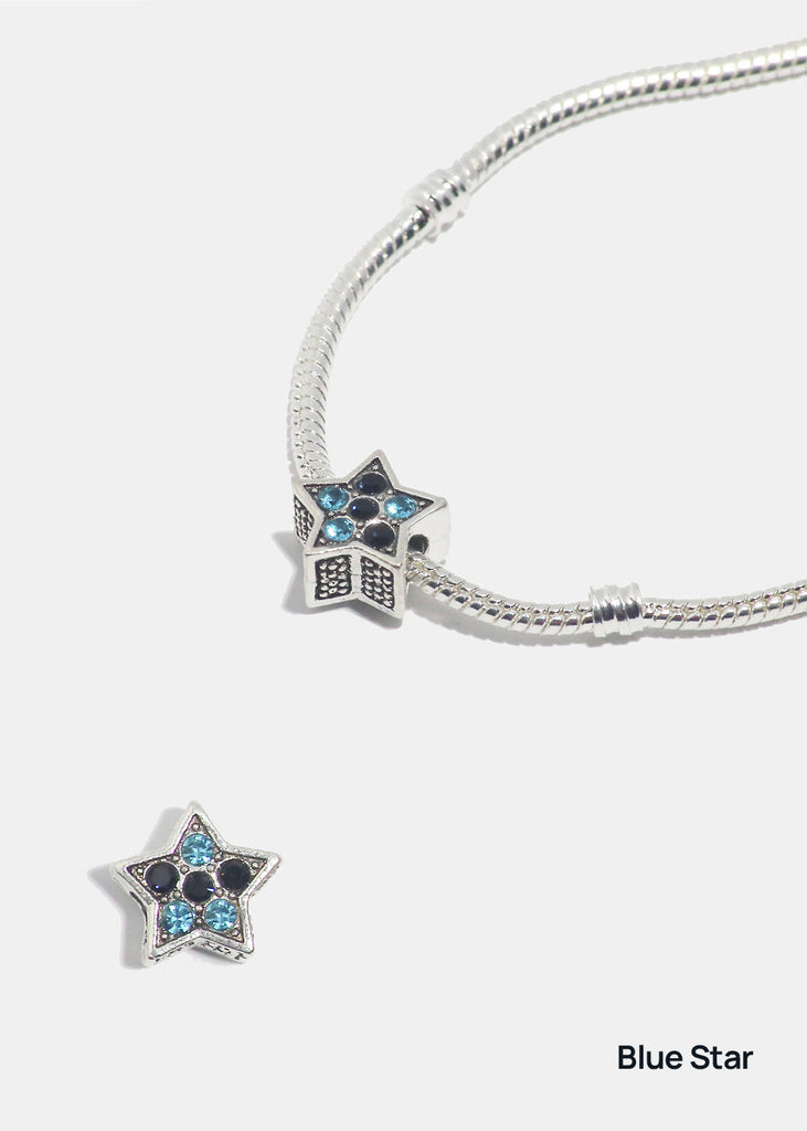 Miss A Bead Charm - Moon and Stars Blue Star CHARMS - Shop Miss A