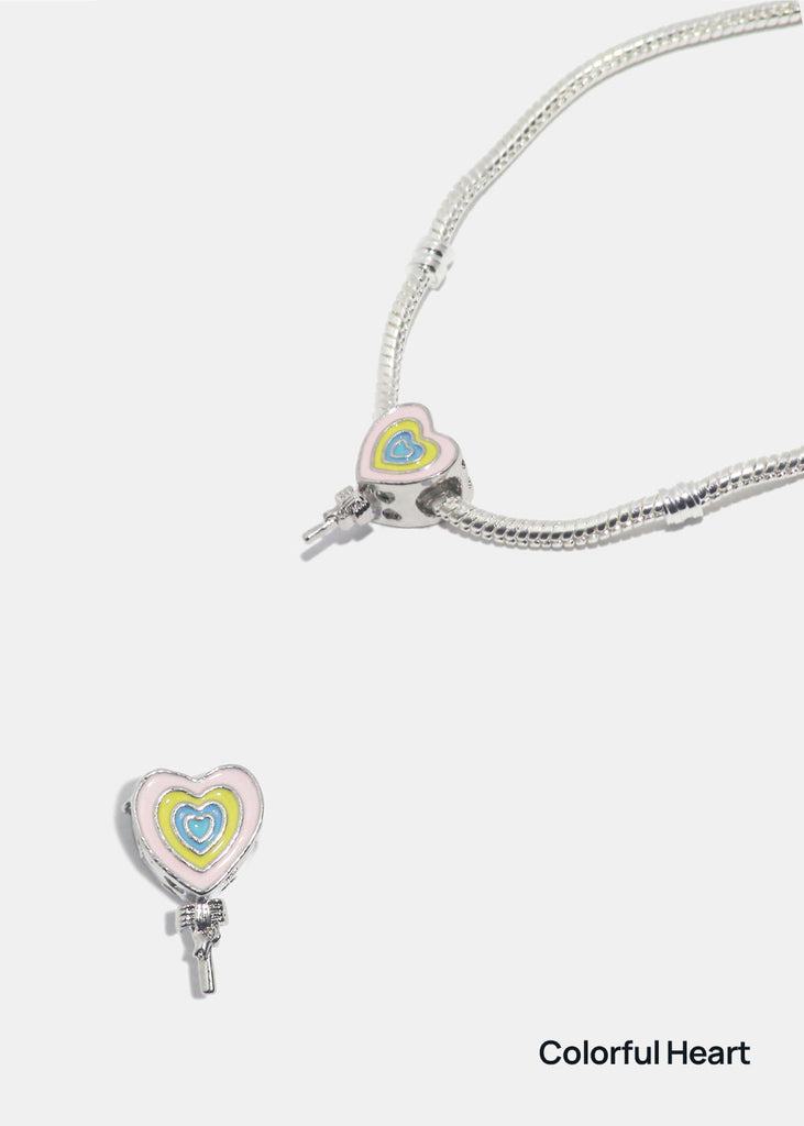 Miss A Bead Charm - Dangling Hearts Colorful Heart CHARMS - Shop Miss A